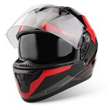 VINZ Helmets VINZ Becket Integraalhelm met Zonnevizier - Scooterhelm & Motorhelm & Brommerhelm - ECE 22.06 - Rood - XL