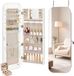 VEVOR Sieradenkast 108cm Hoog, Grote Spiegel met Opbergruimte, Wandmontage/over de Deur, Sieradenkast Organizer, Afgerond Design, Afsluitbaar met 2 Sleutels & Reisorganizer, Wit