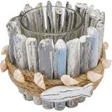 Signes Grimalt Bougeoir en forme de poisson avec décoration nautique naturelle