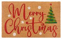 Hanse Home Kokosdeurmat Kerstmis - antislip vuilvangmat natuur voor binnen, deurmat Merry Christmas Tree kokosvezel kokosmat voor entree en overdekte buitenruimtes - 40 x 70 cm