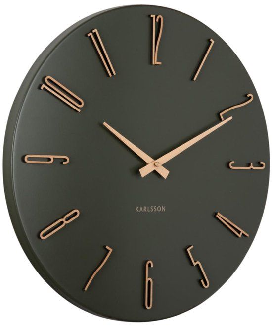 Karlsson Wandklok Esmerado - Groen - 40x40x40cm