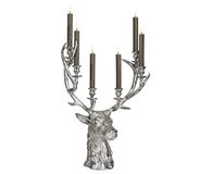 EDZARD Kandelaar hert Richard (H 65 cm) in zilver-look