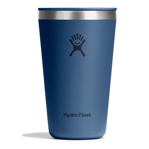 Hydro Flask – All Around Tumbler Press-In Lid 473 ml (16 oz) – Geïsoleerd Roestvrij Staal – Spatbestendig, Lekbestendig, Bekerhouder Compatibel – Houdt Dranken 24 Uur Koud & 12 Uur Warm – Harbor Blue