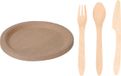 Set couverts en bordjes voor 24 personen en 30 assiettes en carton durables pour gâteau/amuse-gueule 23 cm