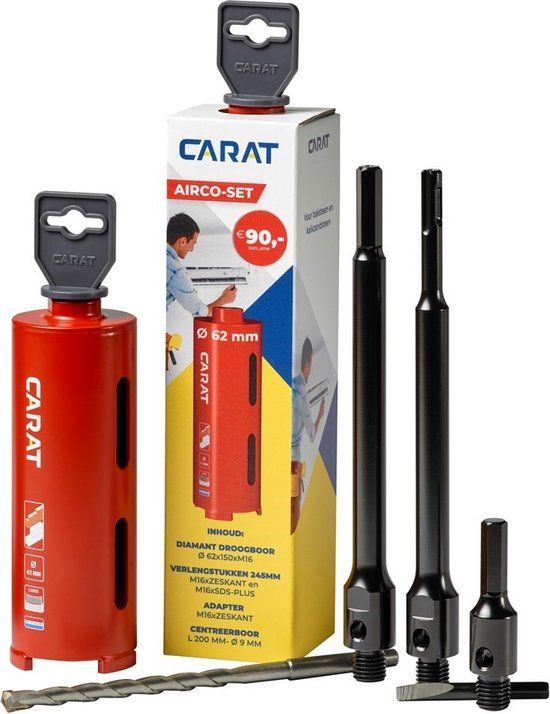 Carat HTE0620A23 Droogboor Airco Set - 62 X 150 X M16