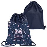 PASO Backpack Premium School Bag voor schoenen, schoenen, pantoffels, Minnie Mouse, zwart en marineblauw., Large, Ontwerper