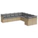 VidaXL 11-delige Tuinset met kussens poly rattan beige