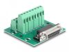 Delock D-Sub 15 broches femelle vers bloc de jonction pour rail DIN