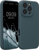 kwmobile telefoonhoesje geschikt voor Apple iPhone 16 Pro - TPU backcover met siliconen coating - Smartphone case in leisteen
