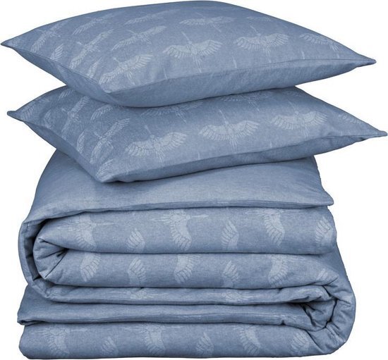 De Witte Lietaer Dekbedovertrek Crane 260 X 240 Flanel Blauw