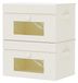 Set de 2 boîtes de rangement avec fenêtre transparente, dimensions 33 x 23 x 20 cm