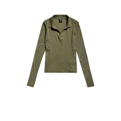 G-Star RAW Ribbed Top - Green - Organic Cotton