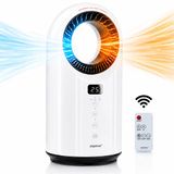 alpina Elektrische Verwarming en Ventilator 1500W – Bladloze Ventilatorkachel met LED Display – Ventilator Kachel met Timer en Afstandsbediening – Oscillerende Verwarming of Verkoeling – Wit