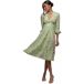 Goddiva Robe mi-longue à manches évasées et imprimé floral pour femme
