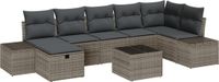 vidaXL Tuinbank Set 8-delig Grijs Poly Rattan