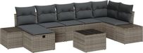 vidaXL Tuinbank Set 8-delig Grijs Poly Rattan