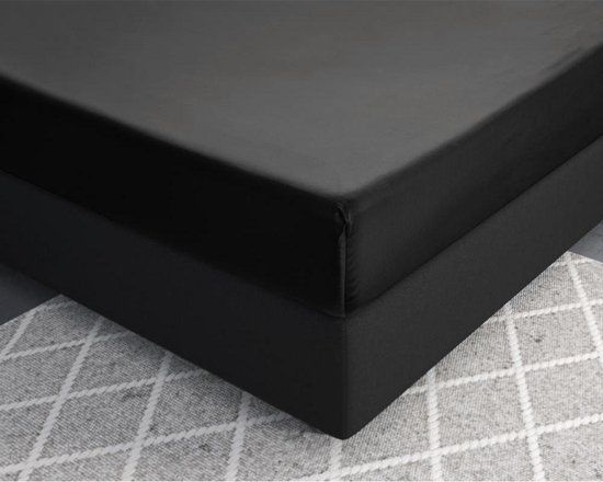 Primaviera Deluxe Satijnen Hoeslaken Zwart 120 x 200 cm