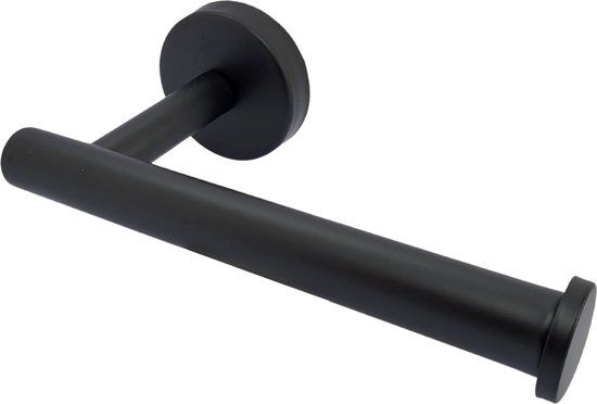 Sanics Orca WC Rolhouder Zwart - Toiletrolhouder RVS