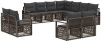 vidaXL Tuinbank - Set - 11-delig - Grijs - Polywood
