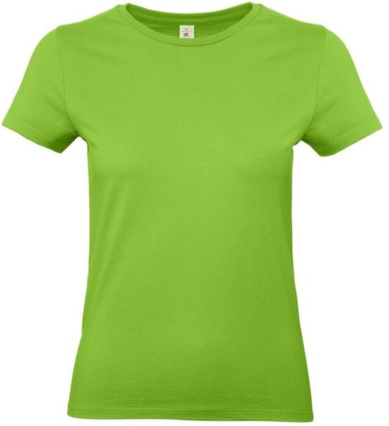 B&C Basic dames t-shirt limegroen met ronde hals - Limegroene dameskleding casual shirts L (40