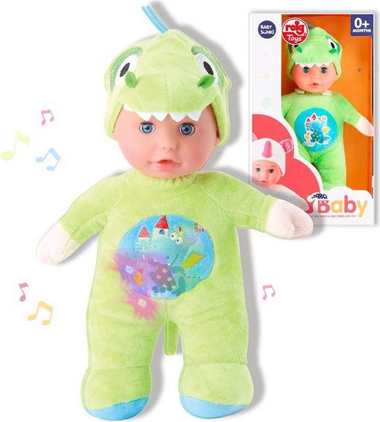{"int": null, "string": "Lucavo"} Pop Reig Groen Dinosaurus Knuffel (30 cm)