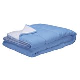 Pikolin Home Omkeerbaar dekbed, 300 g, tweekleurig, voor kinderbed 60 cm breed, warm, ademend, blauw/wit, 100 x 120 cm