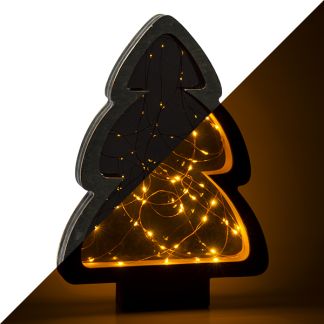 Tafeldecoratie kerstboom - Lumineo - 27.5 x 38 cm - 60 Micro LEDs - Timer - Binnen