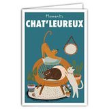 Afie 69-4355 kattenkaart met envelop, mini-poster, formaat 17 x 11,5 cm, retrostijl, vintage, grafisch, warme momenten, esprit cocooning, woondecoratie, planten