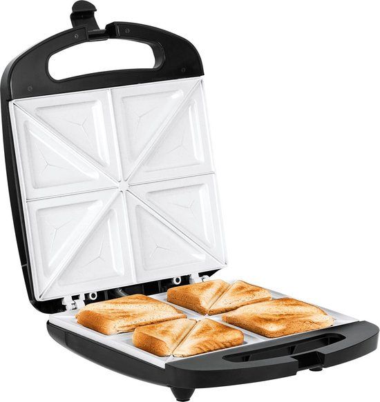 Teesa TSA3229B Sandwich broodrooster voor 4 sandwiches - Zwart