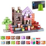 Briques de construction magnétiques sans marque - Set de château de 100 pièces - STEM & Montessori - Couleurs sombres