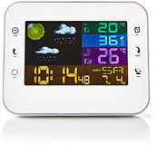 Nedis WEST402WT Digitale Weerstation - Binnen & Buiten - Draadloze Weersensor - Weersvoorspelling - Zilver/Wit