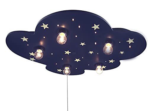 Niermann Liefdevol ontworpen led-plafondlamp voor kinderen brengt met veel fluorescerende sterren brengt de sterrenhemel in de kinderkamer.