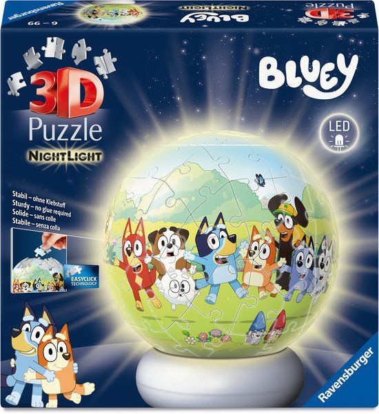 Ravensburger Bluey 3D Puzzle-Ball Nachtlicht - 73 Stukjes