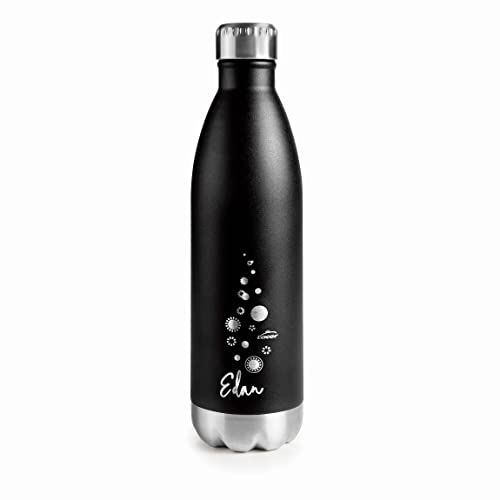 Lacor 62538 roestvrijstalen fles met dubbele wand, zwart, 0,75 l