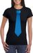 Bellatio Decorations Shoppartners Bv Zwart t-shirt met blauwe stropdas dames XS