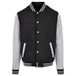 Build your Brand Basic College Jacket BYBB004 - BLACK/HEATHER GREY - XXL