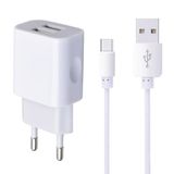 MUTTO Universele wandlader, 5 V, 2 A/10 W, met 2 USB-poorten + USB-kabel type C, 1 m, oplader type C, snel opladen en synchroniseren