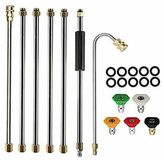F&M RATES LTD Outil de nettoyage de gouttière pour nettoyeur haute pression - Rallonges, Lance de nettoyage de toit - 4000 Psi 5 embouts, Accessoires de lavage de vitres, Nettoyeur haute pression