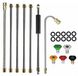 F&M RATES LTD Outil de nettoyage de gouttière pour nettoyeur haute pression - Rallonges, Lance de nettoyage de toit - 4000 Psi 5 embouts, Accessoires de lavage de vitres, Nettoyeur haute pression