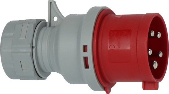 Brennenstuhl CEE Plug - 32A - 5-Pin - 400V - Red/Light Grey