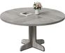 Table à manger en similicuir de bœuf - Table à manger moderne - 119 cm - Convient pour 4-6 personnes - Cadre en bois - Pieds incurvés - Assemblage requis - Gris