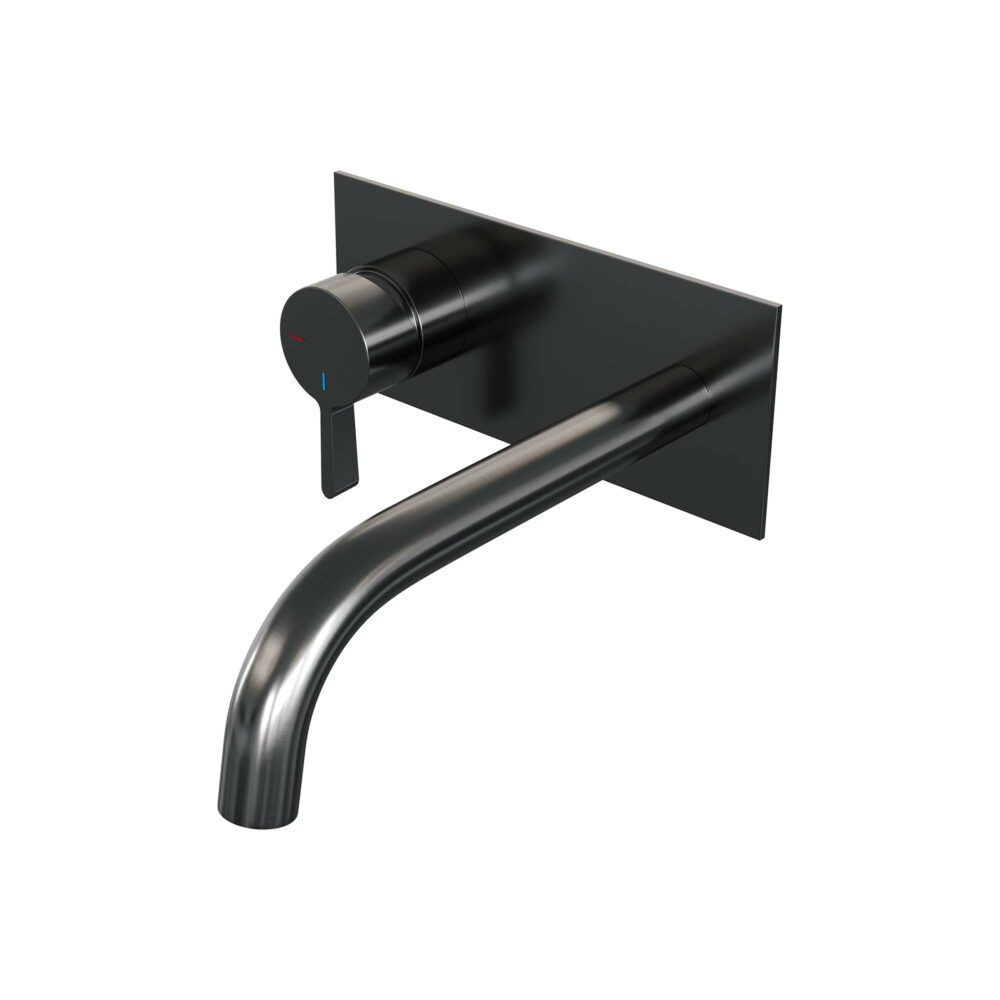 Brauer Gunmetal Edition Inbouw Wastafelkraan met Uitloop en Rechte Staaf 20x9 Gunmetal
