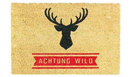 Lako Cocoprint UNO deurmat, kokos, 015 dier spreuken eland let wild, 60 x 40 x 1,5