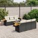 Maison Exclusive - Ensemble de jardin, 7 pièces, avec coussins, noir, en polyrotin