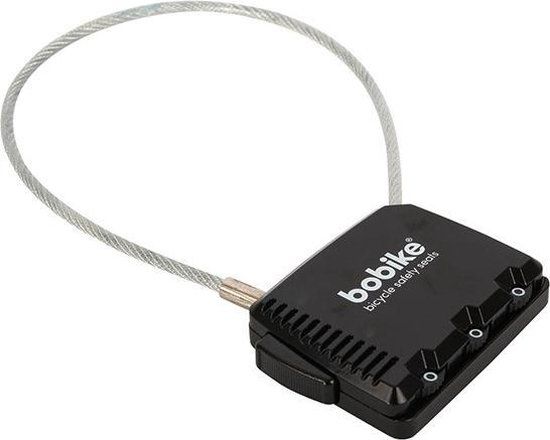 Bobike Mini Combinatieslot met kabel - Zwart