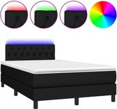 vidaXL Boxspring met matras en LED stof zwart 120x190 cm