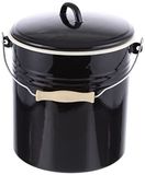 Karl Krüger M10TR vuilnisemmer serie Triest, 10 liter, email, 10 liter, zwart