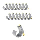 Zenitech - Set Van 15 Plastic Kabelclips Voor Elektrische Draad Ø16mm Tot Ø20mm - Met Speciale Betonnen Spijker - CE Gecertificeerd - Ideaal Voor Het Bevestigen Van Kabels - Grijs - Ø16