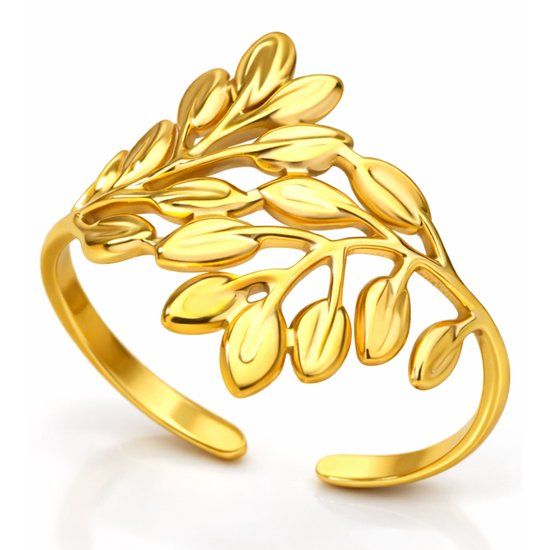 LGT JWLS Dames Ring Blad Goudkleurig One Size