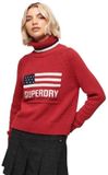 Superdry Americana gebreide coltrui Dames Rood